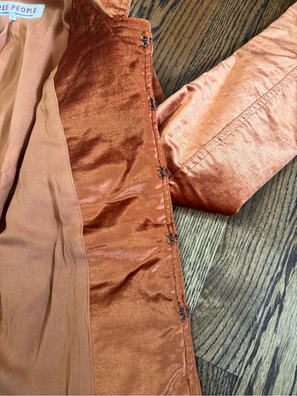 Free People Ruler Military Jacket M Copper Metallic Band Jacket Victorian - Picture 13 of 13